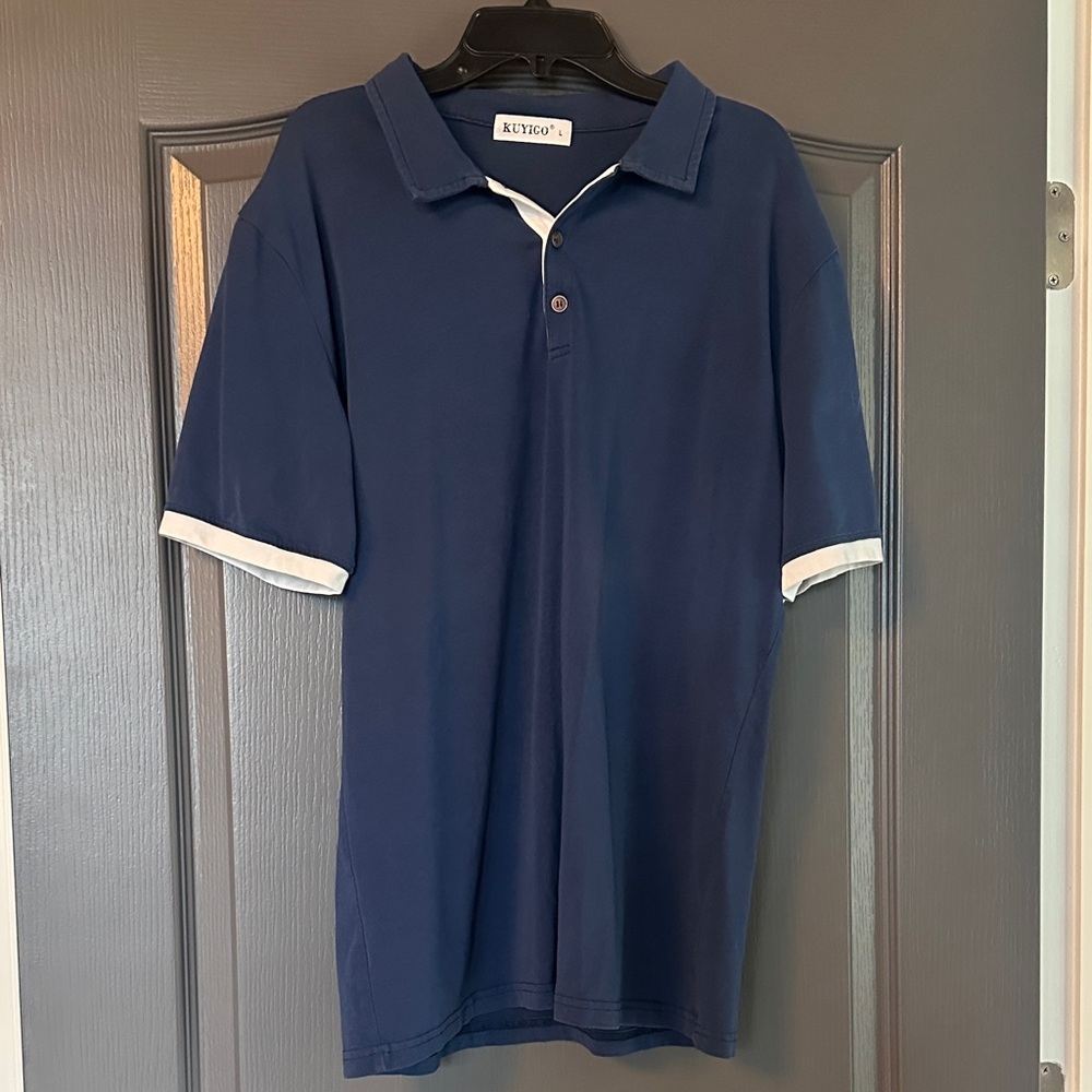Kuyigo Men's Classic Blue Polo Shirt